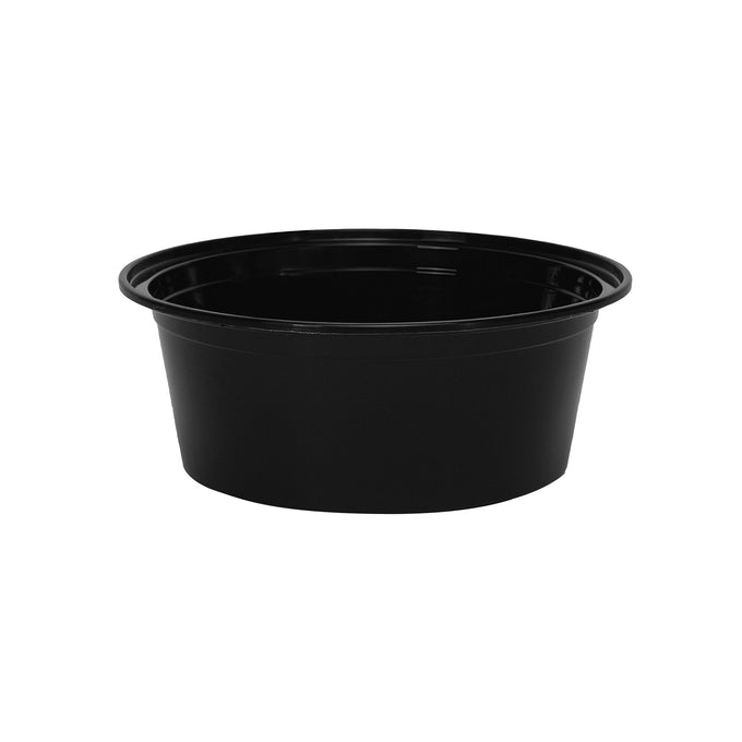 Round Black Containers w/ Clear Lid