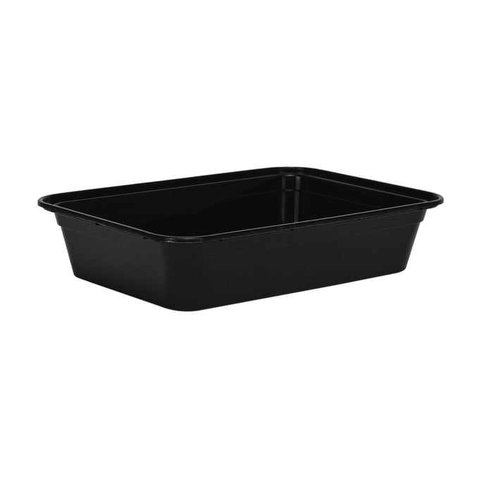 Rectangular Black Containers w/ Clear Lids